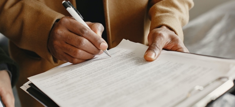 Person singing contract